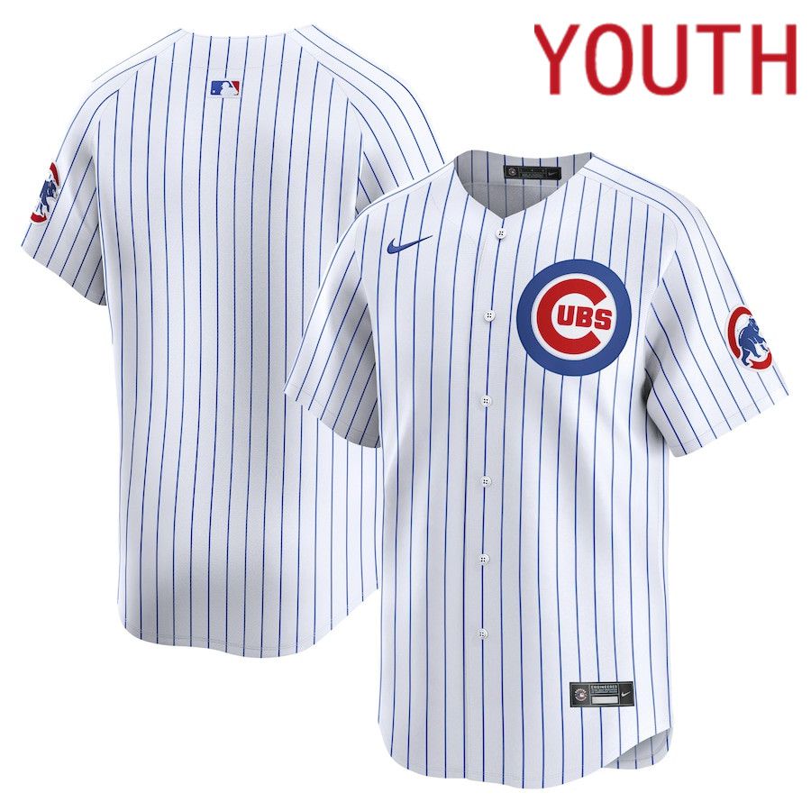 Youth Chicago Cubs Blank Nike White Home Limited MLB Jersey->->